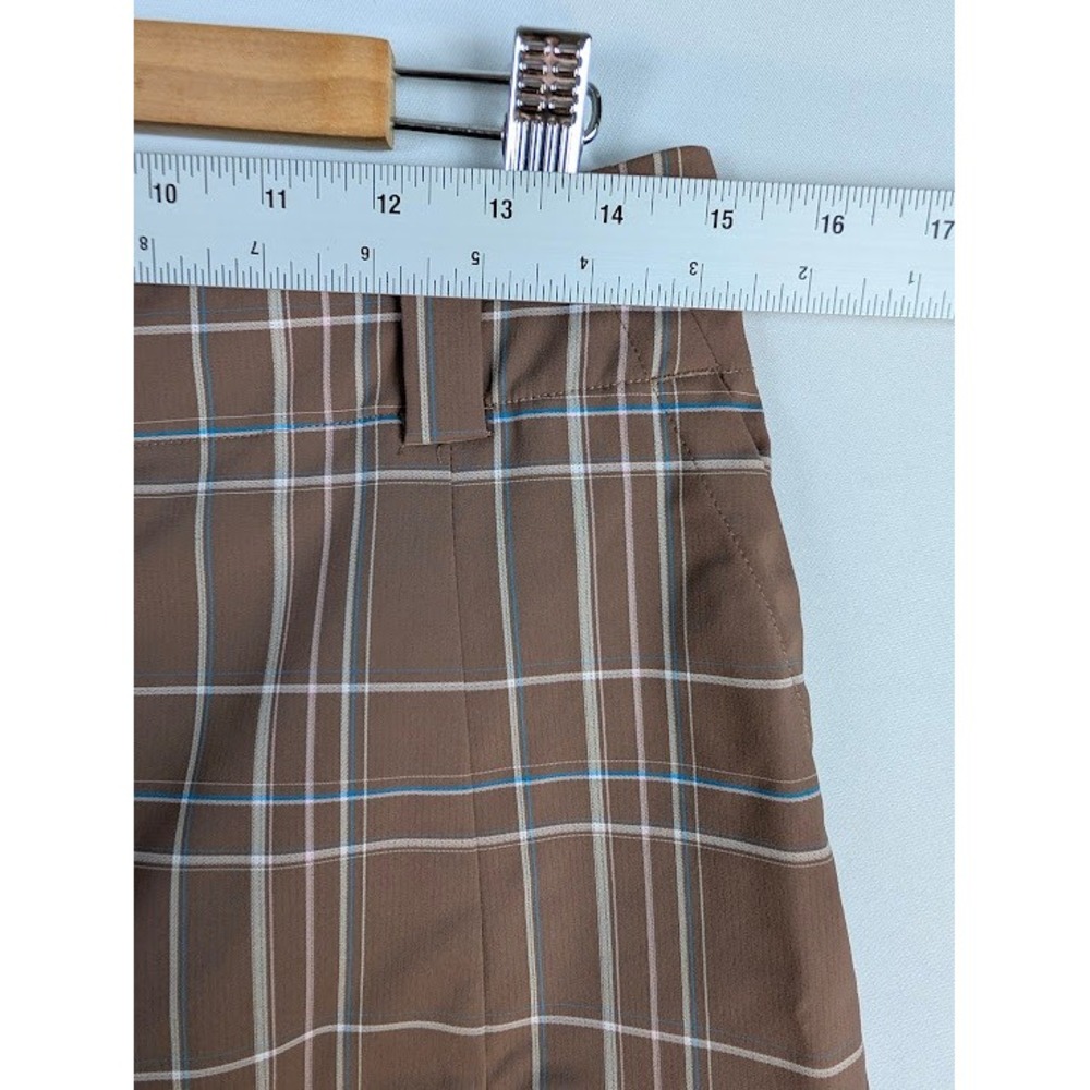 Nike Golf Skort Women 6 Brown Plaid Nike Fit Dry Pleated Mini Skirt Summer 09 - Picture 3 of 9